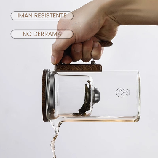 Infusor de Té        -                           Vidrio de Alta Calidad de Borosilicato con Separación Magnética