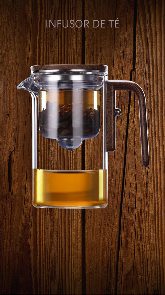 Water Separation Inner Container Teapot One Click Magnetic Switch Tea Separation Filtration Glass Tea Pot Wood Handle Tea